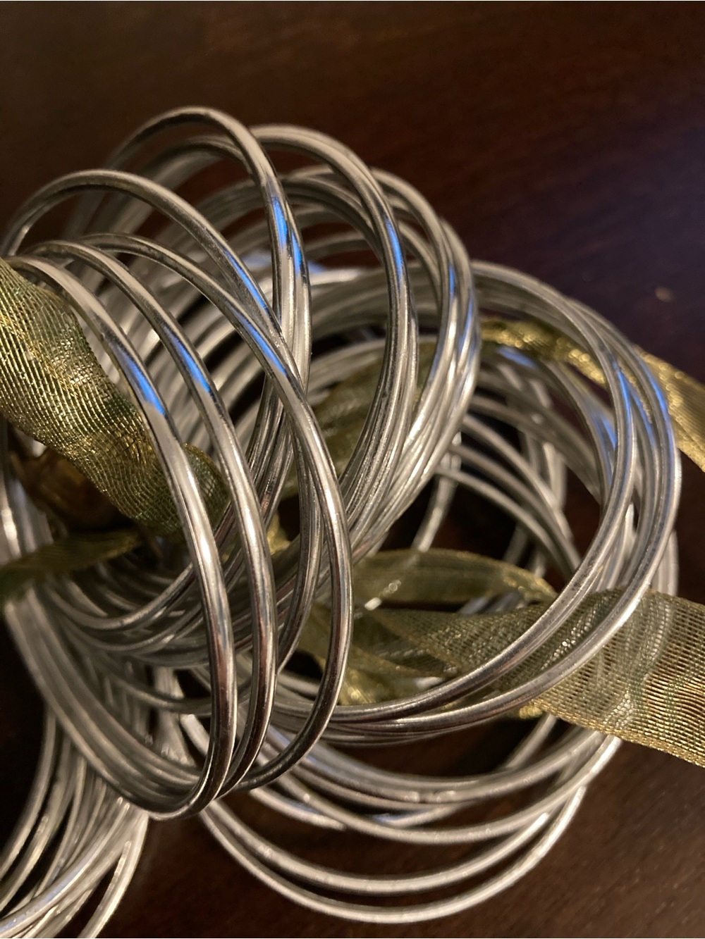 Silver Multi-Bangle Stack Bracelet Set - Picture 3 of 4